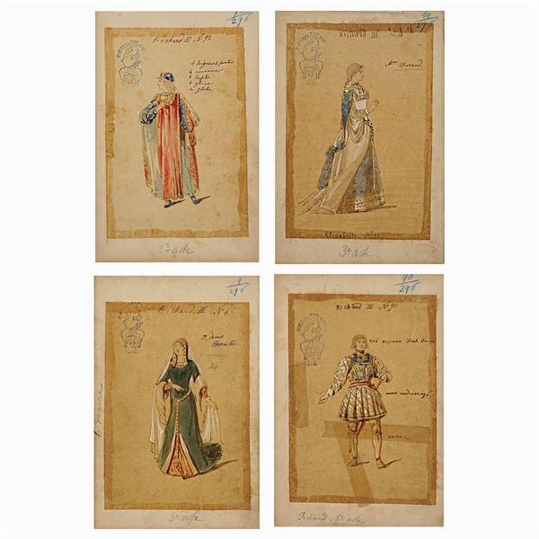 Figurini per "Riccardo III"  (Italia, 1900 circa)  - Auction Costume and Sketches - Colasanti Casa d'Aste