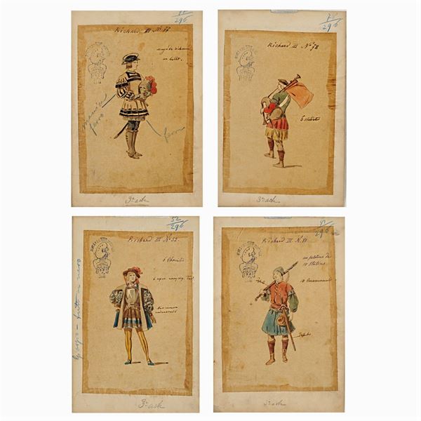 Figurini per "Riccardo III"  (Italia, 1900 circa)  - Asta Bozzetti e Figurini Web Only - Colasanti Casa d'Aste
