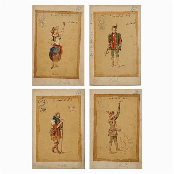 Figurini per "Riccardo III"  (Italia, 1900 circa)  - Auction Costume and Sketches - Colasanti Casa d'Aste