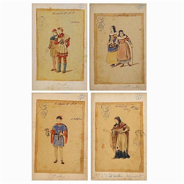 Figurini per "Riccardo III"  (Italia, 1900 circa)  - Auction Costume and Sketches - Colasanti Casa d'Aste