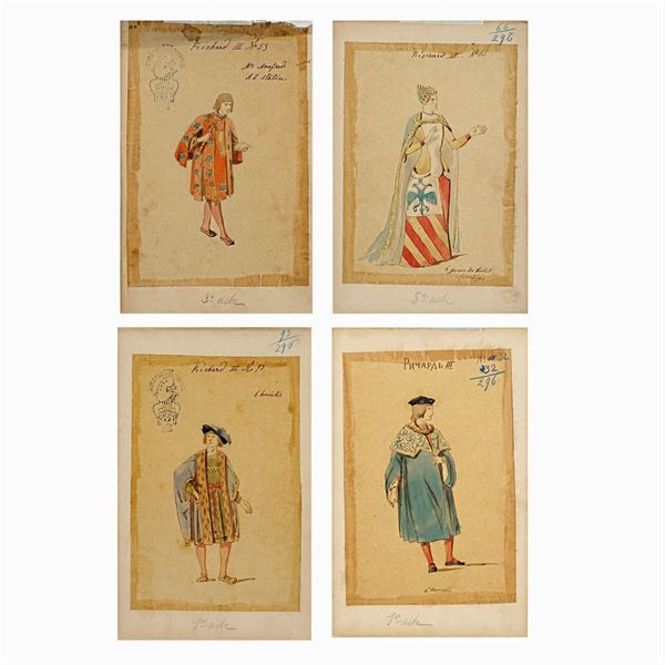 Figurini per "Riccardo III"  (Italia, 1900 circa)  - Asta Bozzetti e Figurini Web Only - Colasanti Casa d'Aste