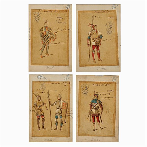 Figurini per "Riccardo III"  (Italia, 1900 circa)  - Asta Bozzetti e Figurini Web Only - Colasanti Casa d'Aste