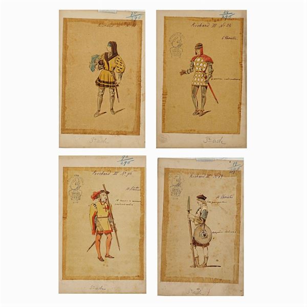 Figurini per "Riccardo III"  (Italia, 1900 circa)  - Asta Bozzetti e Figurini Web Only - Colasanti Casa d'Aste