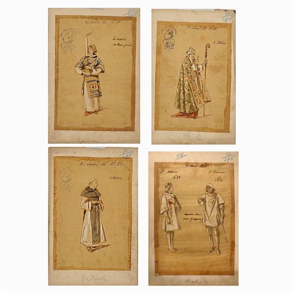 Figurini per "Riccardo III"  (Italia, 1900 circa)  - Auction Costume and Sketches - Colasanti Casa d'Aste