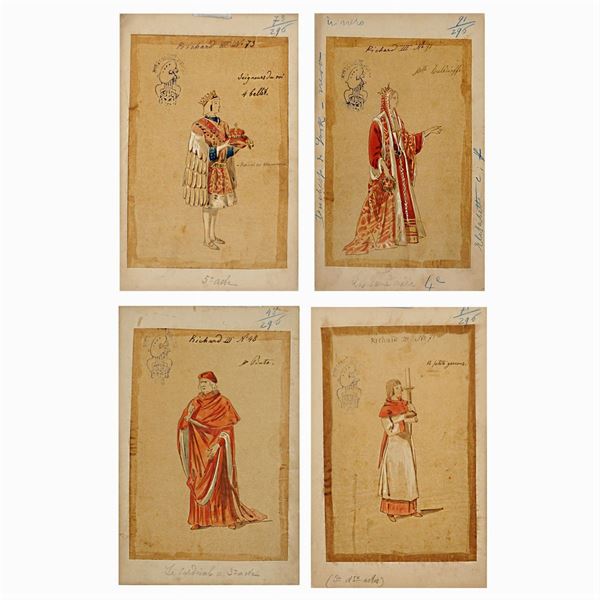 Figurini per "Riccardo III"  (Italia, 1900 circa)  - Asta Bozzetti e Figurini Web Only - Colasanti Casa d'Aste