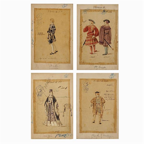 Figurini per "Riccardo III"  (Italia, 1900 circa)  - Auction Costume and Sketches - Colasanti Casa d'Aste
