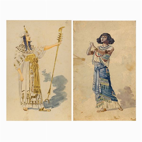 Atelier Attilio Comelli  (Italia, 1904 circa)  - Auction Costume and Sketches - Colasanti Casa d'Aste