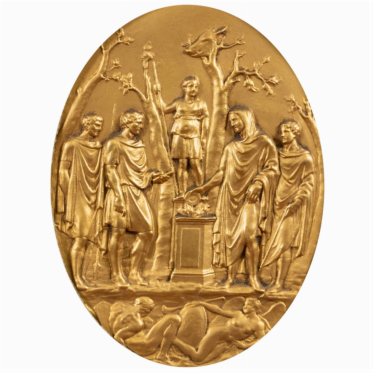 Coppia di Placche in Rame Dorato