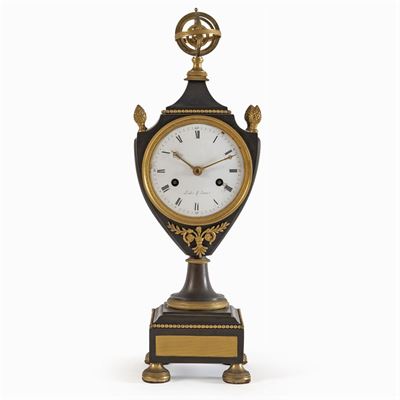 Orologio da Tavolo in Bronzo Brunito e Dorato