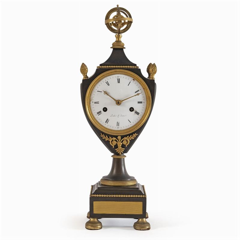 Orologio da Tavolo in Bronzo Brunito e Dorato