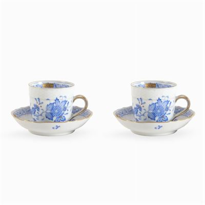 Herend, Coppia di Tazzine da Caffè con Piattini (4)