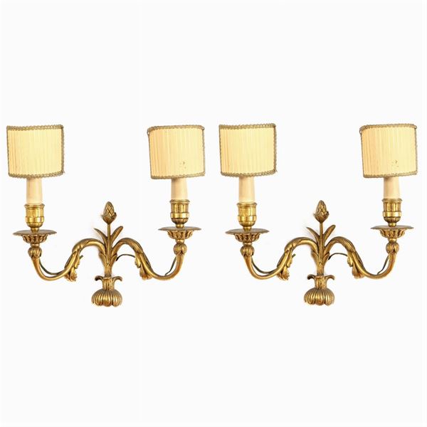 Pair of  gilded bronze appliques