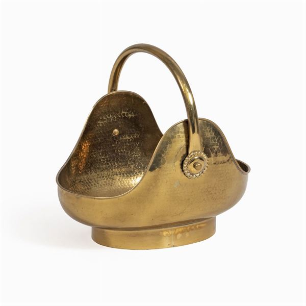 Golden metal Firewood basket