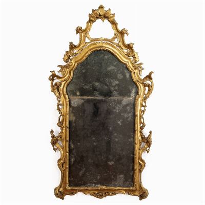 Speccchiera in Legno Dorato ed Intagliato