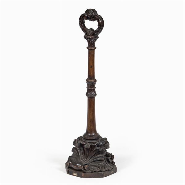 Carved wood doorstop  (19th - 20th century)  - Auction From Important Roman Collections - Colasanti Casa d'Aste
