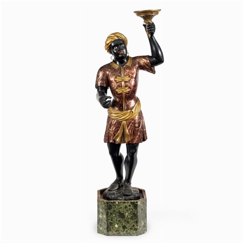 Scultura in Legno Laccato e Dorato