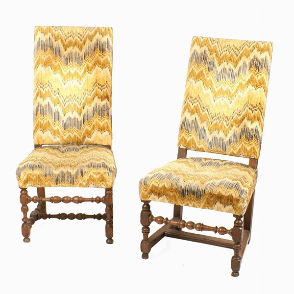 A set of six walnut bobbin leg chairs  (Tuscany, 17th century)  - Auction Online Christmas Auction - Colasanti Casa d'Aste