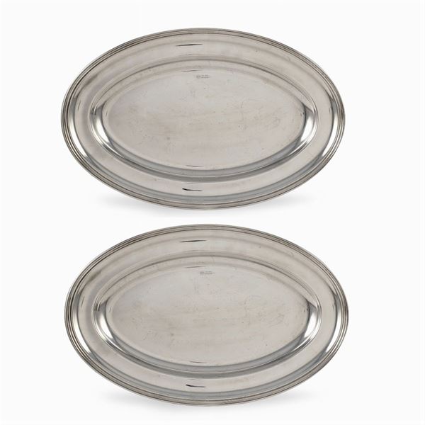 Sambonet, pair of  silvered brass trays