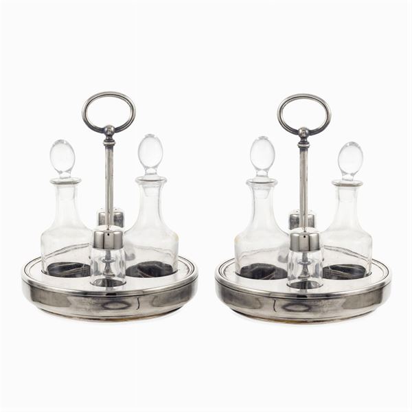 Sambonet, pair of stainless steel cruets  (Italy, 20th century)  - Auction Fine Silver and Art of the table - Colasanti Casa d'Aste
