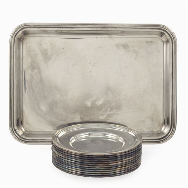 Sambonet, silvered brass table set  (16)