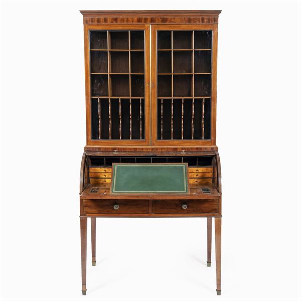 Two-body mahogany cabinet  (England, 19th century)  - Auction From Important Roman Collections - Colasanti Casa d'Aste