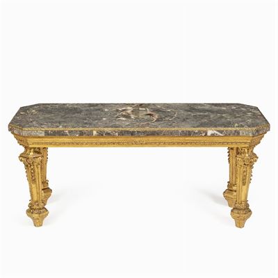 Tavolino da Salotto in Legno Dorato