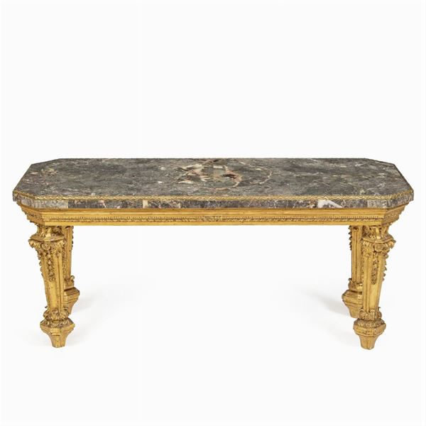 Gilded wood coffee table