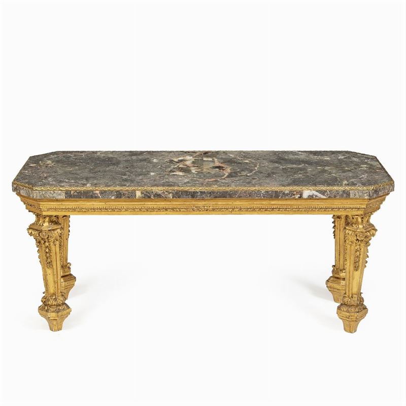 Tavolino da Salotto in Legno Dorato