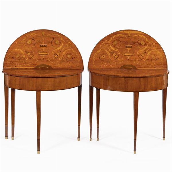 Pair of demilune consoles  (19th century)  - Auction From Important Roman Collections - Colasanti Casa d'Aste