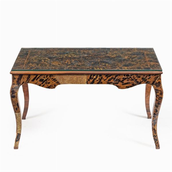 Low coffee table in coated wood