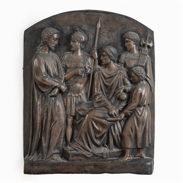 Burnished bronze plate