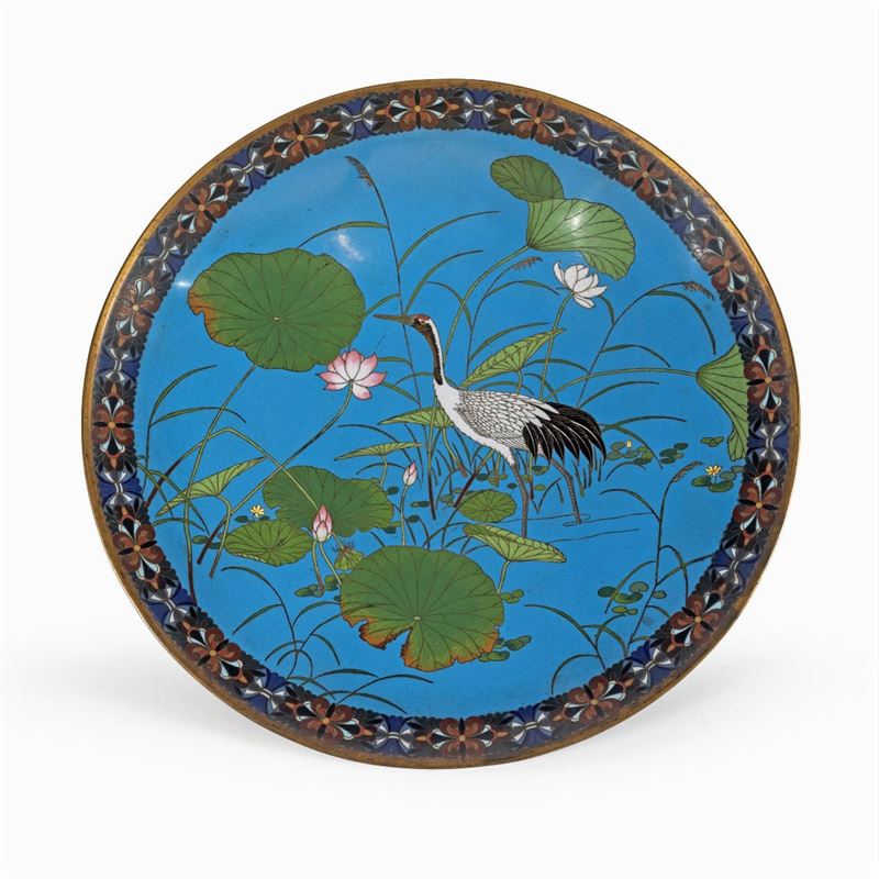 Grande Piatto a Smalti Cloisonné