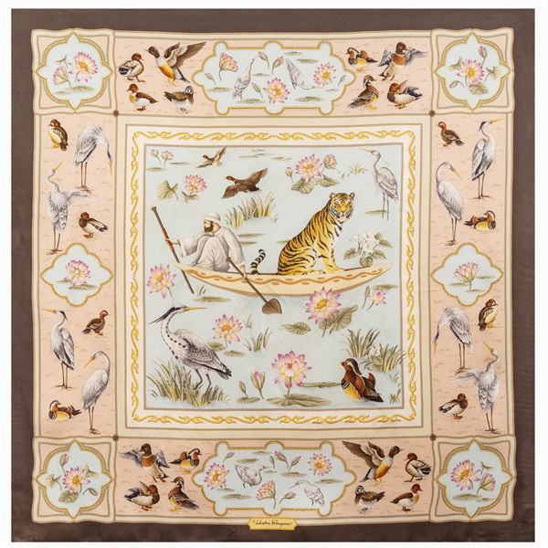 Salvatore Ferragamo, foulard animalier vintage