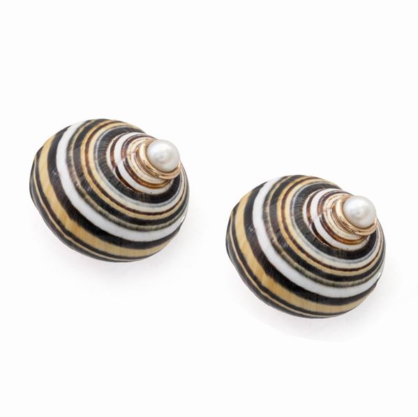 Orecchini in oro giallo 18kt conchiglie