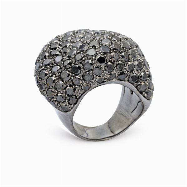 18kt black gold and black diamonds ring  - Auction Fine Jewels Watches and Fashion Vintage - Colasanti Casa d'Aste