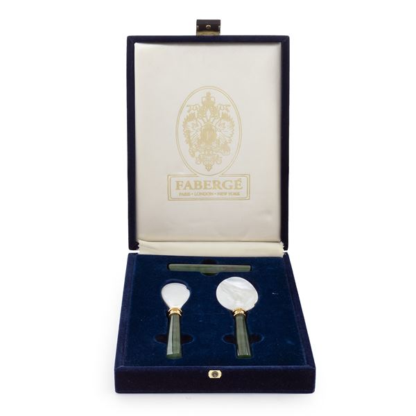 Fabergé, set di posate da caviale (3)  (XX Sec.)  - Asta Argenti e L'Arte della tavola - Colasanti Casa d'Aste