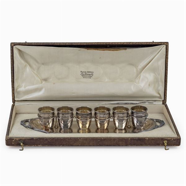 Silver vodka glass set (7)