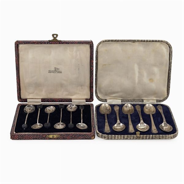 Silver, crystal and wood Table set (14)