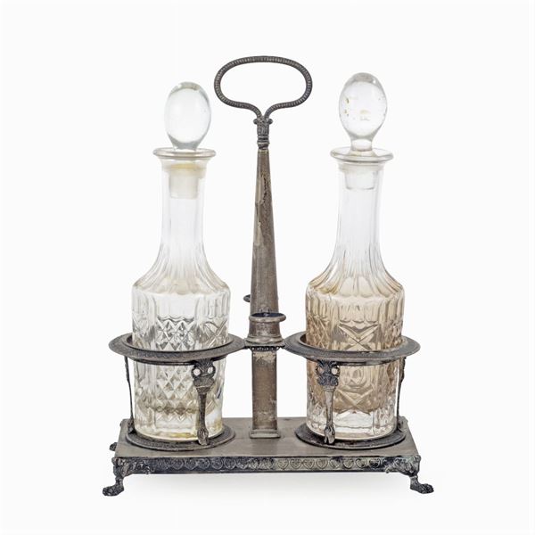 Silver and glass cruet