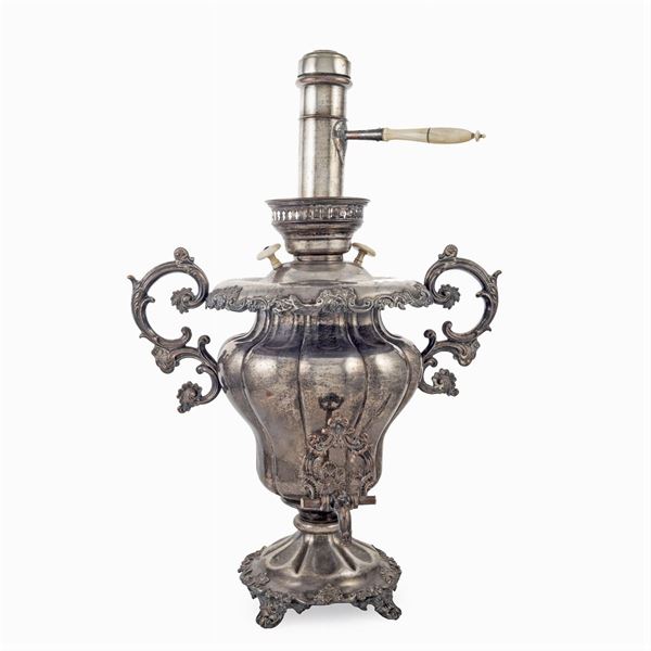 Large silver metal samovar  (19th-20th century)  - Auction Fine Silver and Art of the table - Colasanti Casa d'Aste