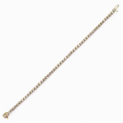 Bracciale Tennis in Oro Giallo 14kt e Diamanti