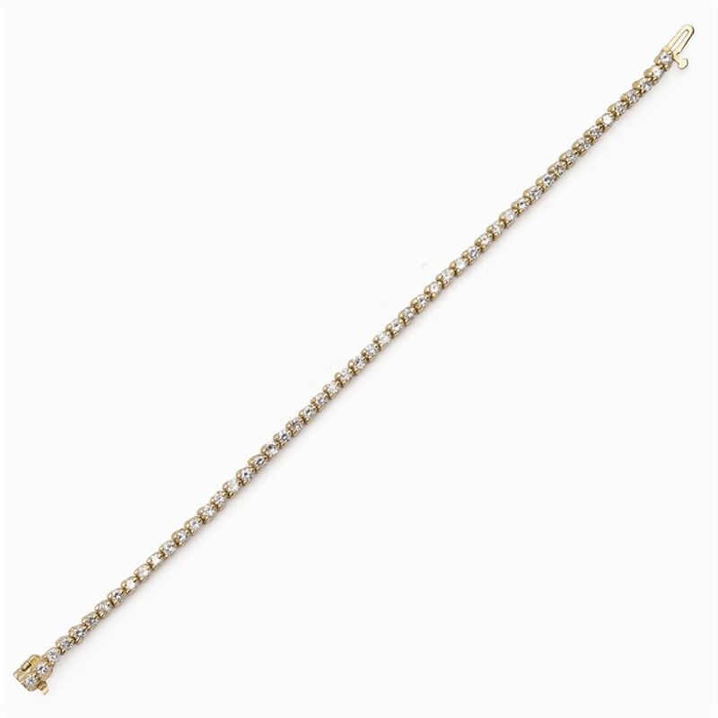 Bracciale Tennis in Oro Giallo 14kt e Diamanti