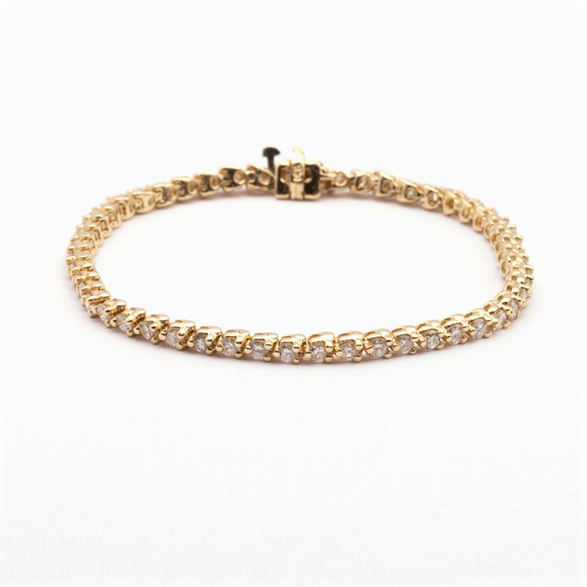 Bracciale Tennis in Oro Giallo 14kt e Diamanti