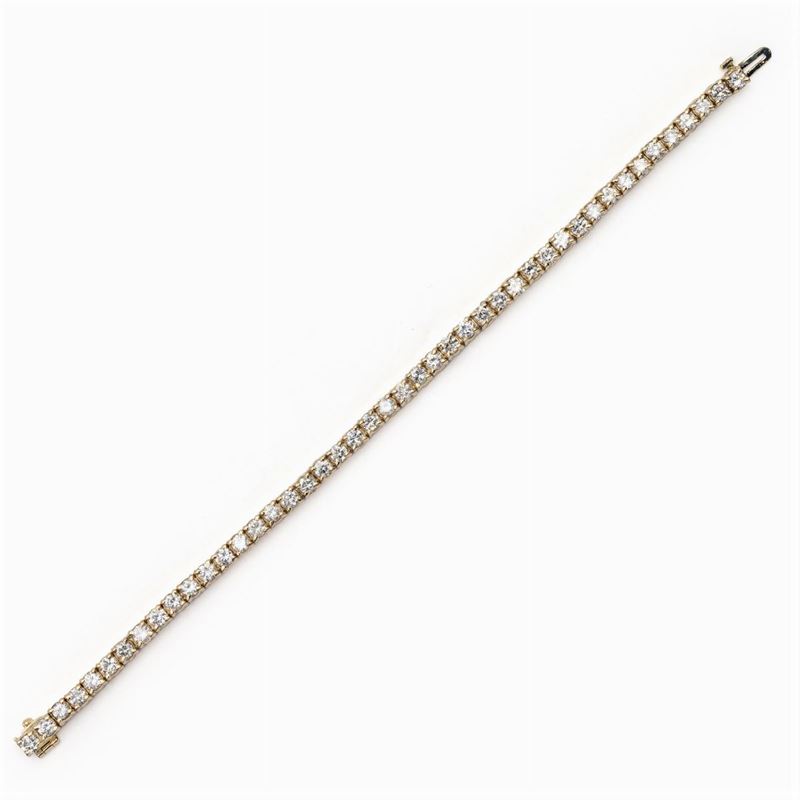 Bracciale Tennis in Oro Giallo 14kt e Diamanti