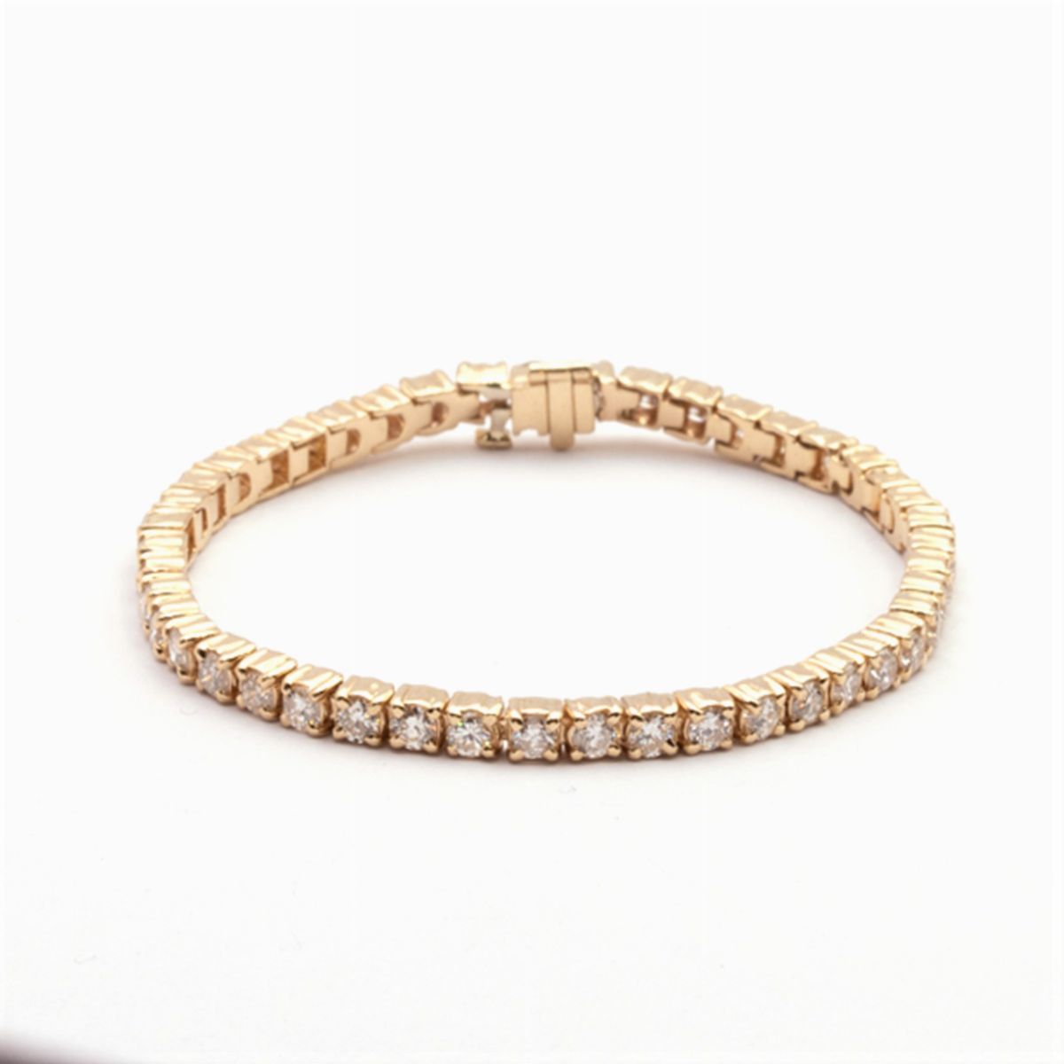 Bracciale Tennis in Oro Giallo 14kt e Diamanti