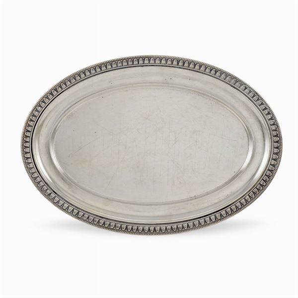 Oval silver tray