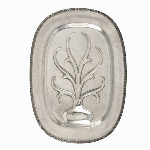 Silver metal roast tray  (Usa, 20th century)  - Auction Fine Silver and Art of the table - Colasanti Casa d'Aste