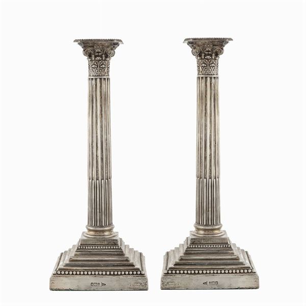 Pair of silver candlesticks