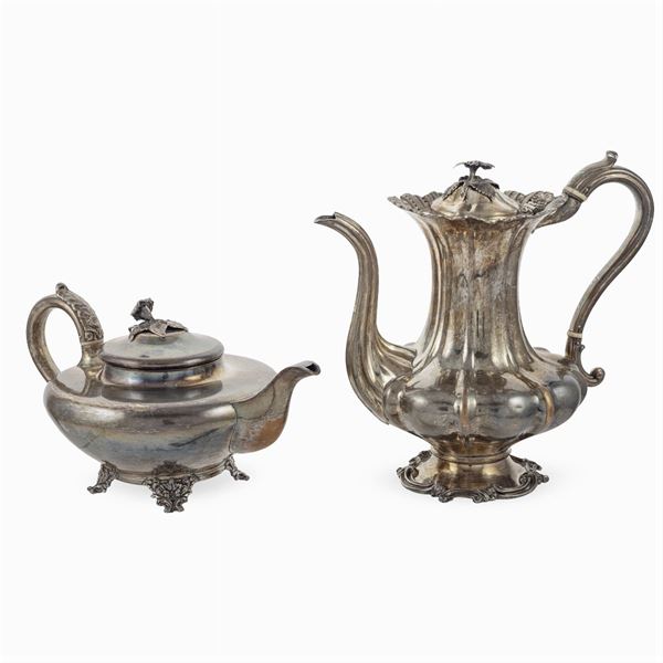 Group of silvered metal objects (2)