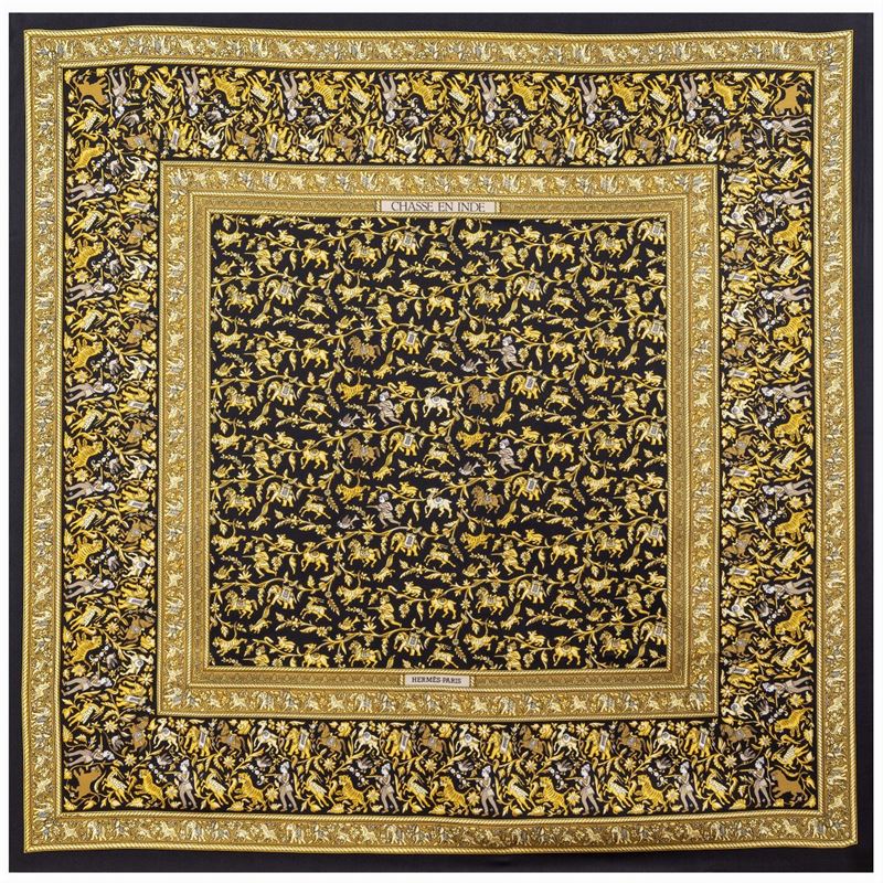 Hermes Foulard Vintage Collezione Chasse En Inde
